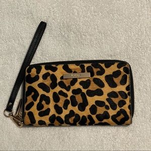 Dune leopard leather wallet
